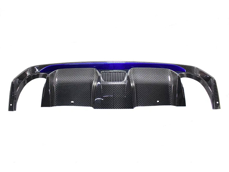 FIAT 500 Rear Diffuser - Carbon Fiber -Dual Exit - 595 Style - EU Model - Blue Combo